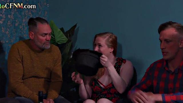 CFNM British amateur babe fucked in front of voyeurs