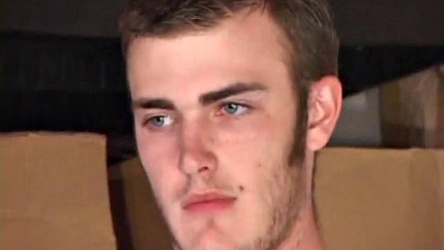 Christian Wilde whips out his huge cock as he watches porn. He's dead serious about busting a nut and quickly gets himself stiff. After stroking with determination, globs of cum drop to the floor.