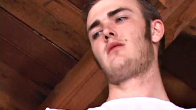 Christian Wilde whips out his huge cock as he watches porn. He's dead serious about busting a nut and quickly gets himself stiff. After stroking with determination, globs of cum drop to the floor.