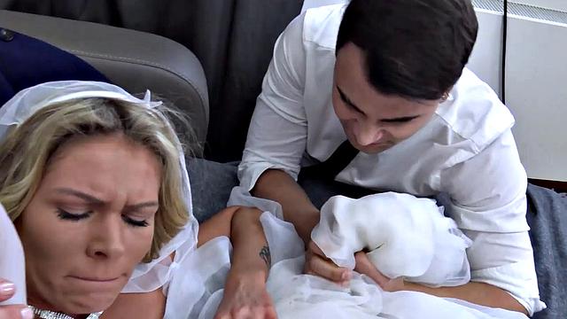 DEBT4k. Big debt is why the girl is fucked in the groom's presence