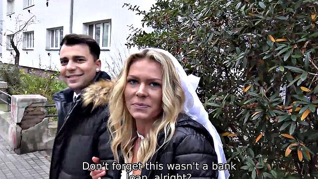 DEBT4k. Big debt is why the girl is fucked in the groom's presence