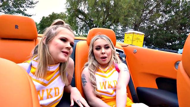 Anal loving blondes banged with dildo