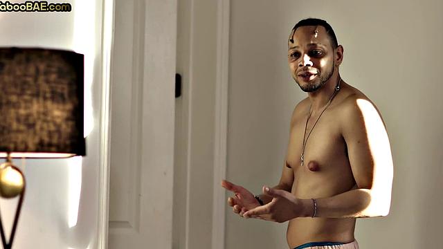 Stunning ebony babe got pounded after teasing her BF