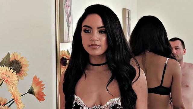 Natural Latina Fucks Her Stepbrother