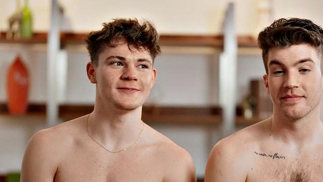 Athletic jock cockriding his BF after rimjob