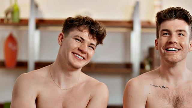 Athletic jock cockriding his BF after rimjob