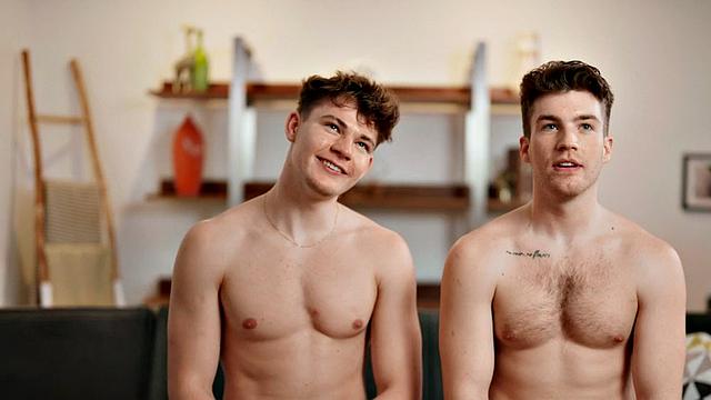 Athletic jock cockriding his BF after rimjob