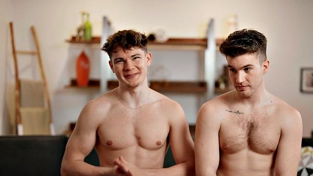 Athletic jock cockriding his BF after rimjob