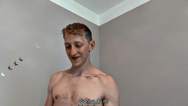 Real straight guy cumming on stranger