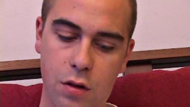 Vincenzo strokes his cock and shows off for the camera
