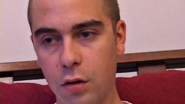 Vincenzo strokes his cock and shows off for the camera