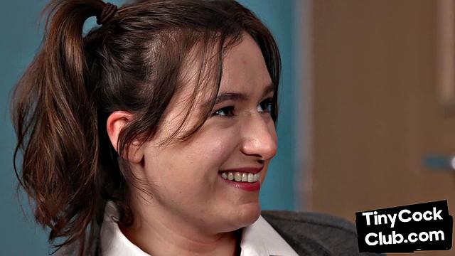 CFNM college babes wanking tiny cock, mocking him