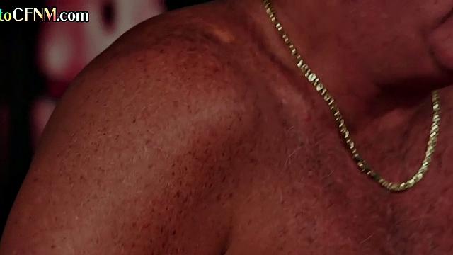 CFNM classy MILFS give group handjob to guy till cumshot