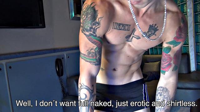 watch this sexy latino man get seduced during a hot photoshoot and take raw cock
