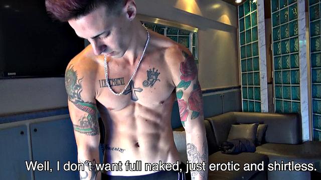 watch this sexy latino man get seduced during a hot photoshoot and take raw cock