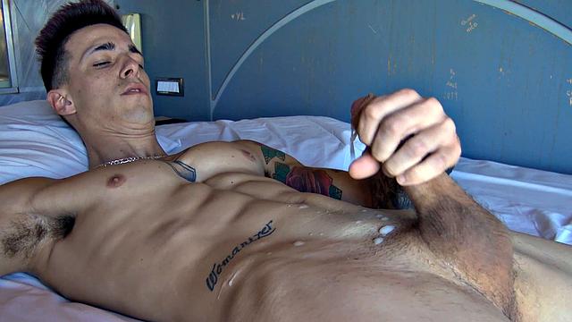 watch this sexy latino man get seduced during a hot photoshoot and take raw cock
