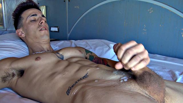 watch this sexy latino man get seduced during a hot photoshoot and take raw cock