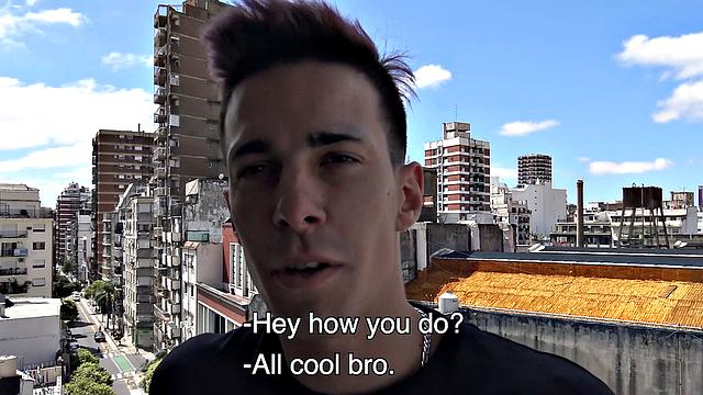 watch this sexy latino man get seduced during a hot photoshoot and take raw cock