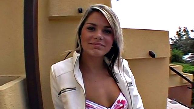 Sexy public bitch fucked in wet pussy by big white dick