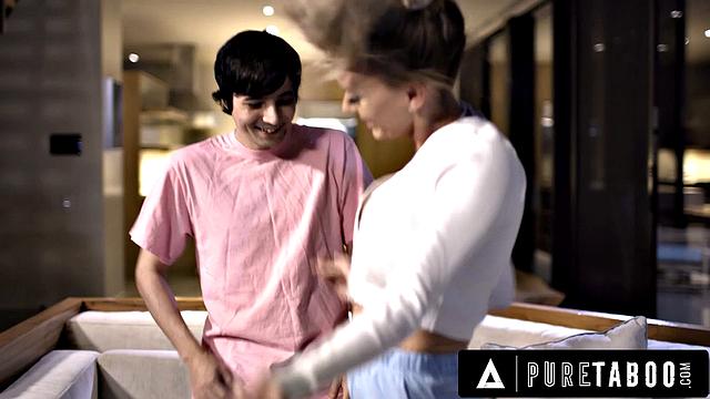 PURE TABOO Pervert Stepson Tricks Tired MILF Pristine Edge Into Rough Sex To Lose Virginity