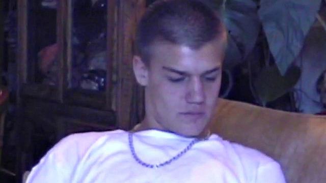 Lance starts out this solo scene sitting on the sofa with his sweats pushed down just below his balls. Lance talks to the camera a little, asking if we like his cock.