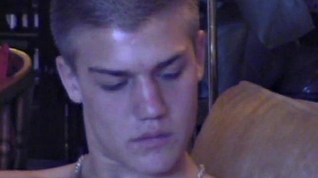 Lance starts out this solo scene sitting on the sofa with his sweats pushed down just below his balls. Lance talks to the camera a little, asking if we like his cock.