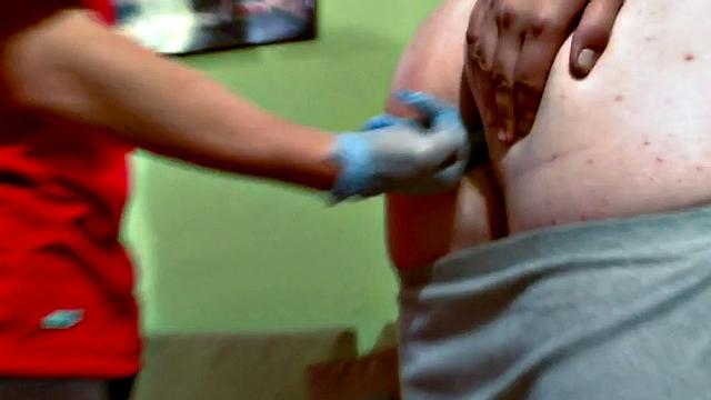 Hazed college stud playing lucky domination wheel