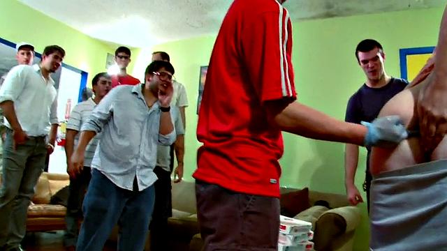 Hazed college stud playing lucky domination wheel