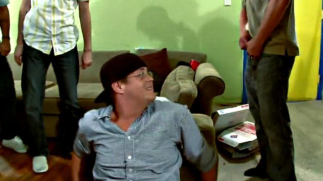 Hazed college stud playing lucky domination wheel