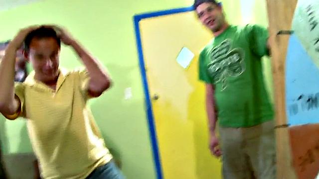 Hazed college stud playing lucky domination wheel