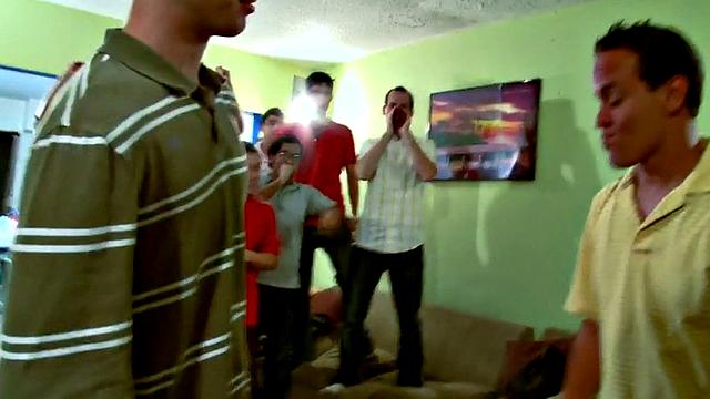 Hazed college stud playing lucky domination wheel