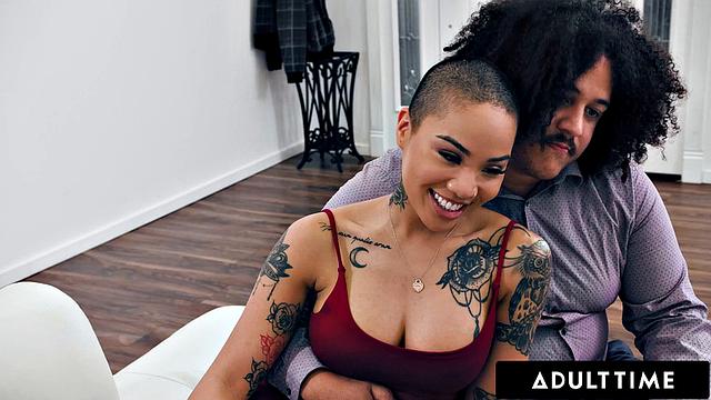 ADULT TIME - Busty Tattooed SwingerHoney Gold Goes WILD On Husband's Friend