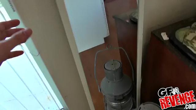 Rachael In The Mirror: A steamy POV kitchen sexcapade with pussy fingering, piercing, and blowjob