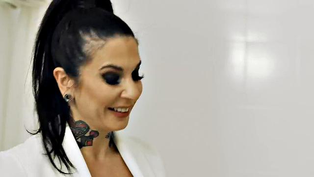 WAM tattooed masseuse deepthroats and rides cock