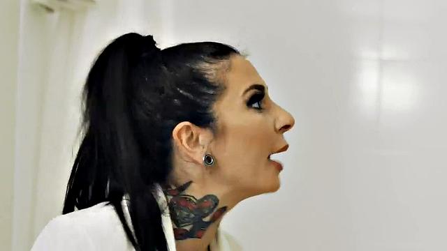 WAM tattooed masseuse deepthroats and rides cock