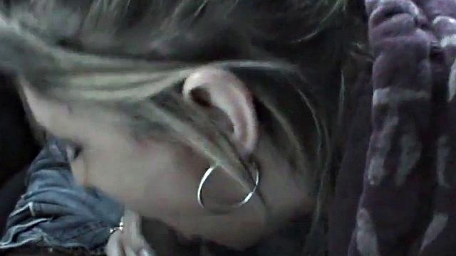 Public teen sucking on hard cock