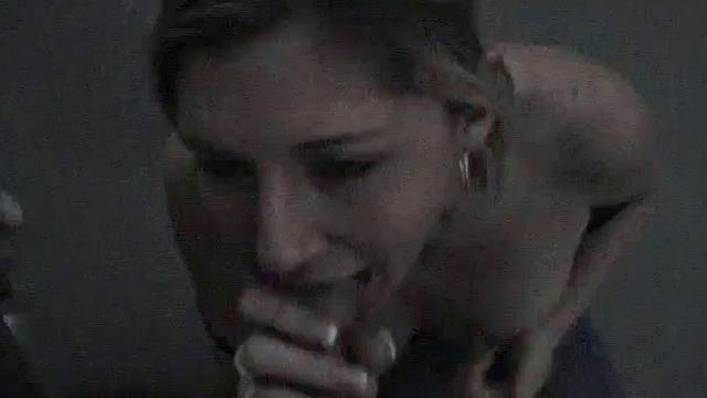 Public teen sucking on hard cock