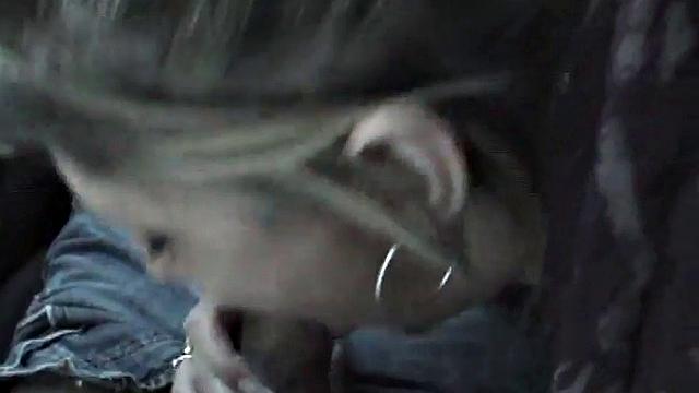 Public teen sucking on hard cock