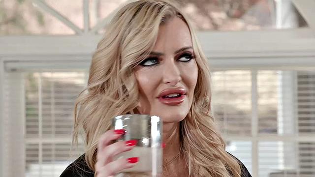 Busty Blonde MILF Cucks Husband With The Milkman After Catching Her Masturbating