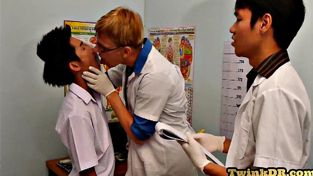 Blonde twunk pounding skinny asians