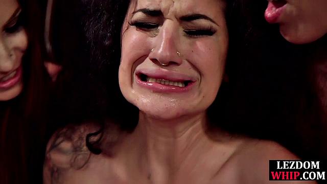 BDSM Horny babe group straponfucked