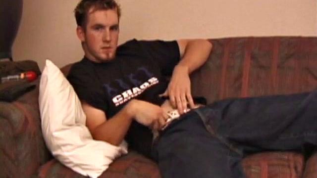 Matthew looks even better here, still carrying his skate board, wearing baggy jeans, boxers, a cool black t-shirt, and white socks that stay on throughout.