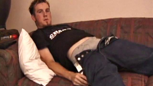 Matthew looks even better here, still carrying his skate board, wearing baggy jeans, boxers, a cool black t-shirt, and white socks that stay on throughout.