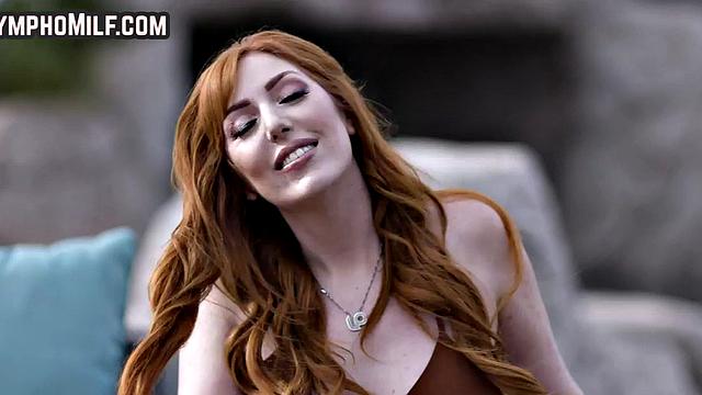 Big-ass redhead nympho fucked and facesitted in FFM 3some