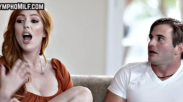 Big-ass redhead nympho fucked and facesitted in FFM 3some