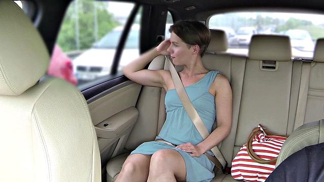 Horny passenger rides her biggest cock like a pro, taking it deep in the ass and getting a facial