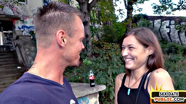 Public German chick fucked outdoors on POb pussybang date