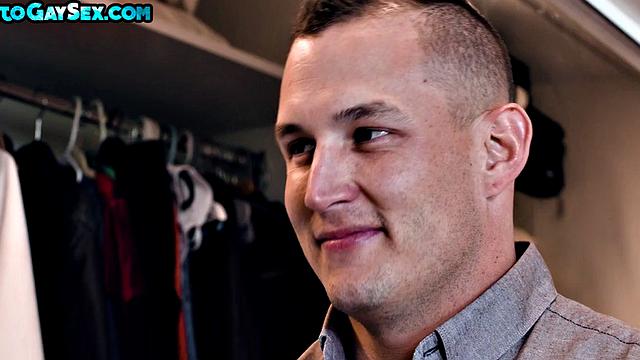 Tattooed twink barebacks BF in bedroom after oral