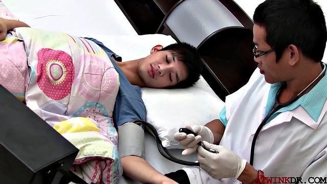 Skinny asian patient pounded by doc