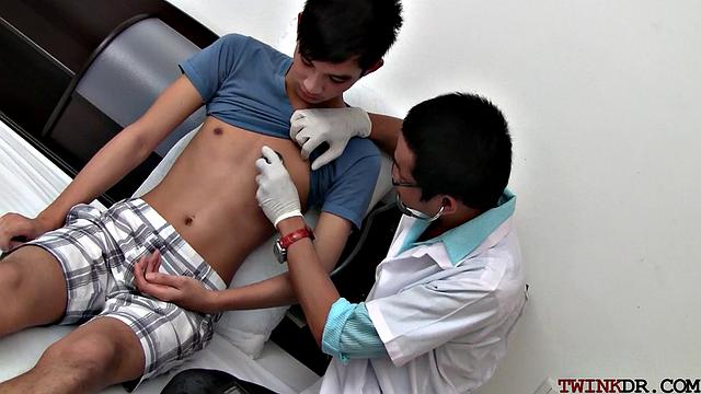 Skinny asian patient pounded by doc